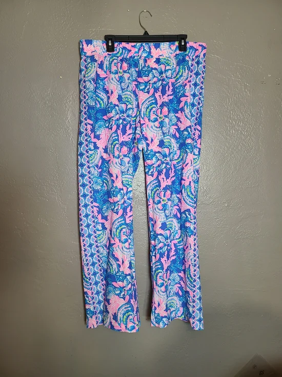 Lilly Pultizer Bal Harbour  Women’s Palazzo Pants Blue Tang Seaside EUC XL - Picture 2 of 10